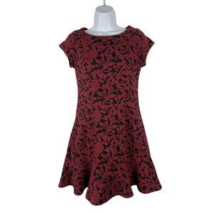 Lily Rose Womens Red & Black Floral Dress Size Small